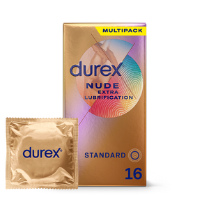 Durex FR Bundles Durex Nude Extra Lubrification - Sensation Peau contre Peau - 16 préservatifs