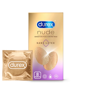 Durex FR Condoms Durex Nude Sans Latex Sensation Peau contre Peau - 8 préservatifs