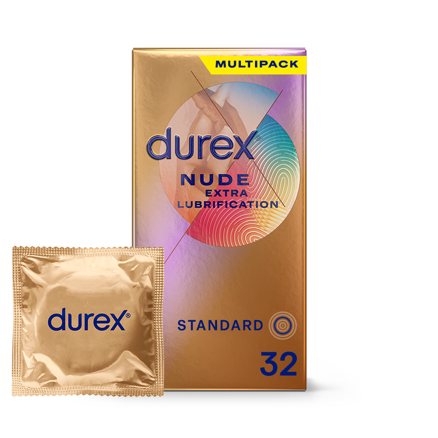 Durex FR Bundles Durex Nude Extra Lubrification - Sensation Peau contre Peau -  32 préservatifs