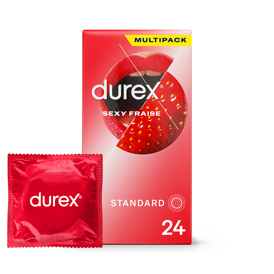 Durex FR condoms Durex Sexy Fraise - 24 Préservatifs aromatisés