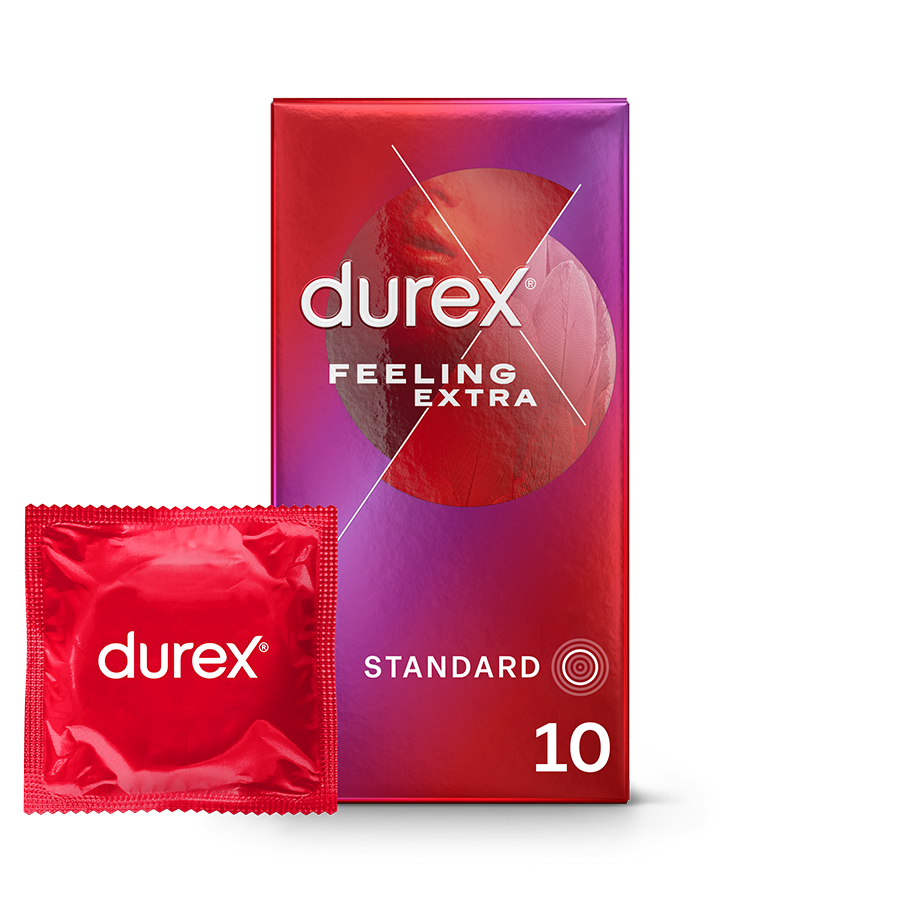 Durex FR Condoms Feeling Extra - 10 Préservatifs fins et lubrifiés