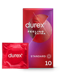 Durex FR Condoms Feeling Extra - 10 Préservatifs fins et lubrifiés