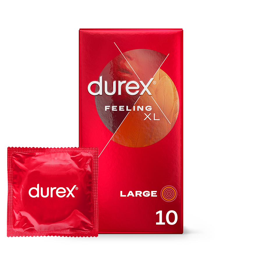 Durex FR Condoms 10 Préservatifs Durex Feeling XL