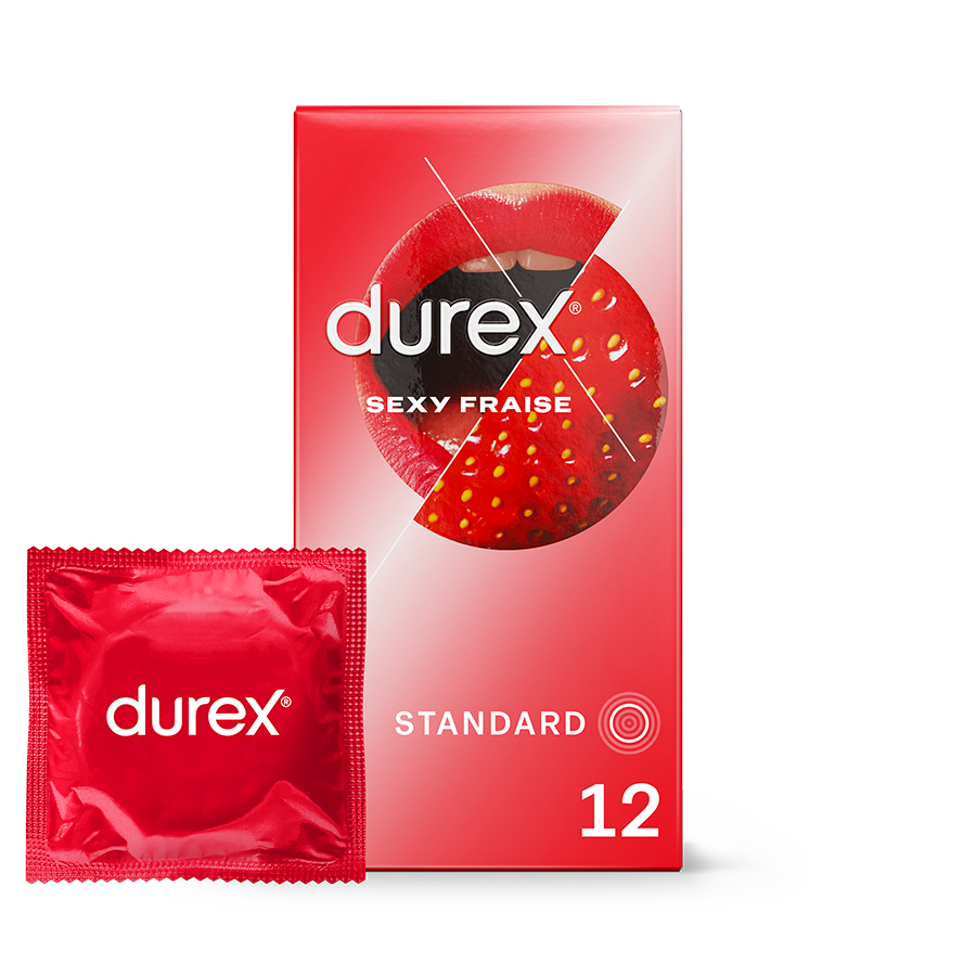 Durex FR Condoms 12 Préservatifs Durex Sexy Fraise